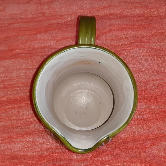 MCM Avocado Green Pottery Pitcher 5.5" - Picture 5 of 12